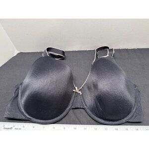 Bali Black Underwire T-Shirt Bra 34DD Lightly Lined Adjustable Straps Hook & Eye